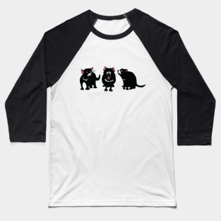 Tom, Tilly and Tarn the Tasmanian Devil Pups Baseball T-Shirt
